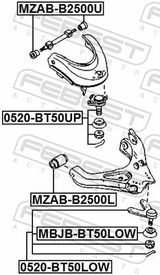 Control Arm-/Trailing Arm Bush - MZAB-B2500U FEBEST