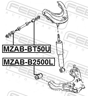 Control Arm-/Trailing Arm Bush - MZAB-BT50U FEBEST