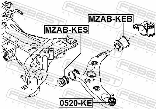 Control Arm-/Trailing Arm Bush - MZAB-KES FEBEST