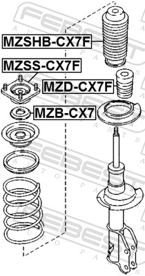 Rolling Bearing, suspension strut support mounting - MZB-CX7 FEBEST
