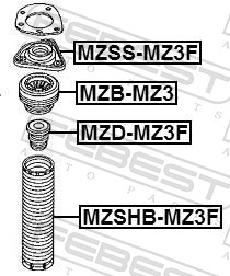 Rolling Bearing, suspension strut support mounting - MZB-MZ3 FEBEST