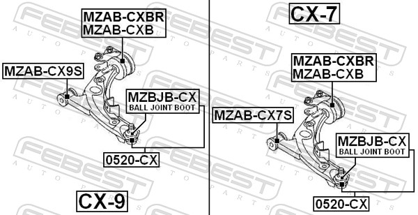 Repair Kit, ball joint - MZBJB-CX FEBEST