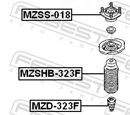 Rubber Buffer, suspension - MZD-323F FEBEST