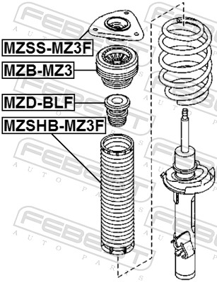 Rubber Buffer, suspension - MZD-BLF FEBEST