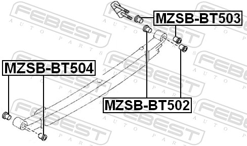 Lagerbuchse, Blattfeder - MZSB-BT503 FEBEST