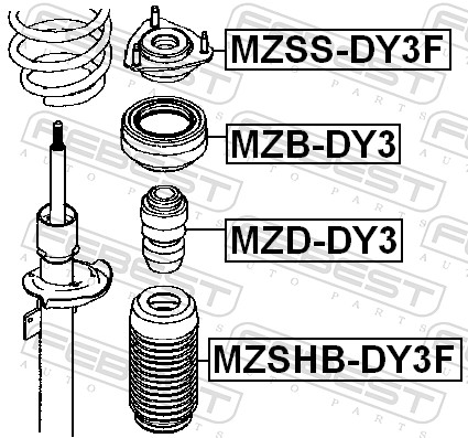 Protective Cap/Bellow, shock absorber - MZSHB-DY3F FEBEST