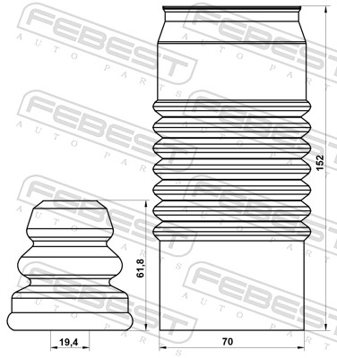 Dust Cover Kit, shock absorber - MZSHB-GYF-KIT FEBEST
