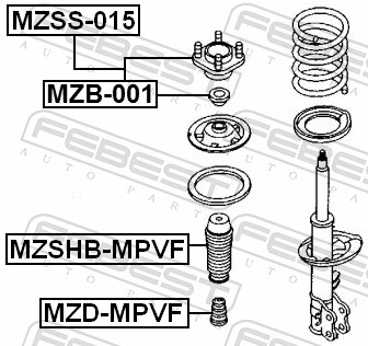 Kit riparazione, Cuscinetto ammortizzatore a molla - MZSS-015 FEBEST