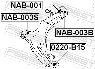 Control Arm-/Trailing Arm Bush - NAB-003B FEBEST
