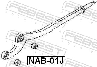 Control Arm-/Trailing Arm Bush - NAB-01J FEBEST