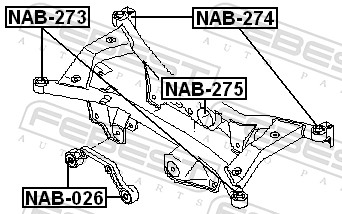 Mounting, differential - NAB-026 FEBEST