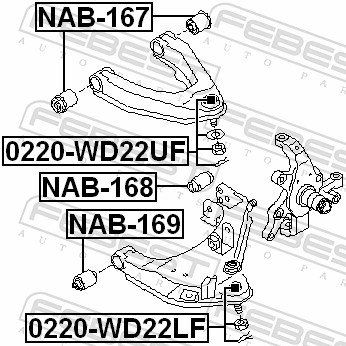 Control Arm-/Trailing Arm Bush - NAB-167 FEBEST