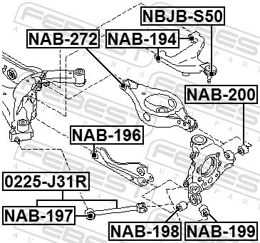 Control Arm-/Trailing Arm Bush - NAB-196 FEBEST