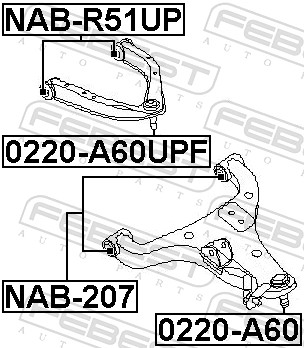 Control Arm-/Trailing Arm Bush - NAB-207 FEBEST