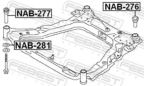 Mounting, axle beam - NAB-281 FEBEST