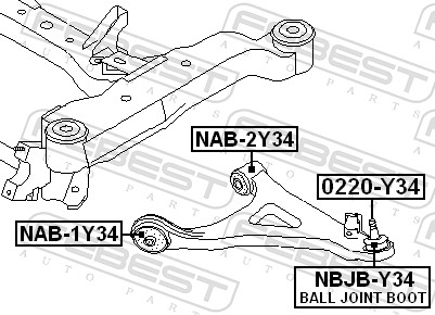 Control Arm-/Trailing Arm Bush - NAB-2Y34 FEBEST