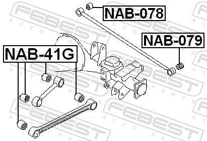 Control Arm-/Trailing Arm Bush - NAB-41G FEBEST