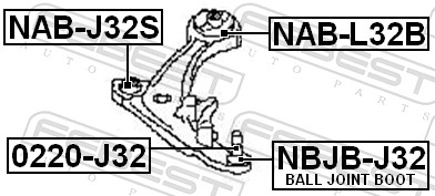 Control Arm-/Trailing Arm Bush - NAB-L32B FEBEST