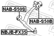 Control Arm-/Trailing Arm Bush - NAB-S50S FEBEST
