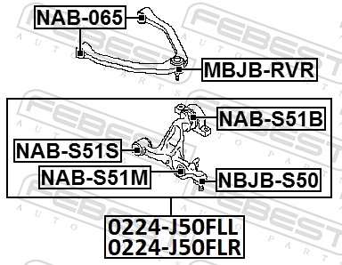 Control Arm-/Trailing Arm Bush - NAB-S51B FEBEST