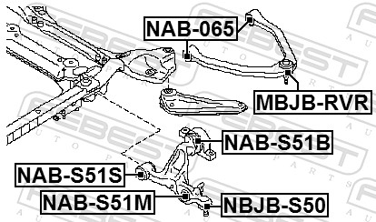 Control Arm-/Trailing Arm Bush - NAB-S51M FEBEST