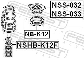 Rolling Bearing, suspension strut support mounting - NB-K12 FEBEST