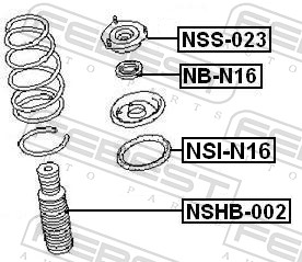 Rolling Bearing, suspension strut support mounting - NB-N16 FEBEST