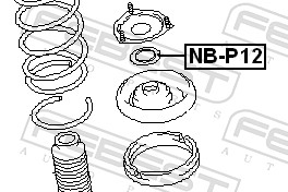 Cuscinetto volvente, Supporto ammortizz. a molla - NB-P12 FEBEST