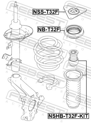 Rolling Bearing, suspension strut support mounting - NB-T32F FEBEST