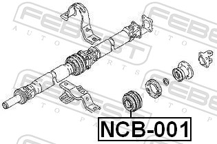 Bearing, propshaft centre bearing - NCB-001 FEBEST