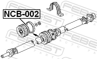 Bearing, propshaft centre bearing - NCB-002 FEBEST
