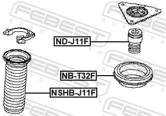 Rubber Buffer, suspension - ND-J11F FEBEST