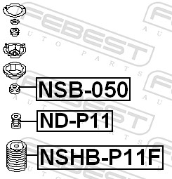 Rubber Buffer, suspension - ND-P11F FEBEST