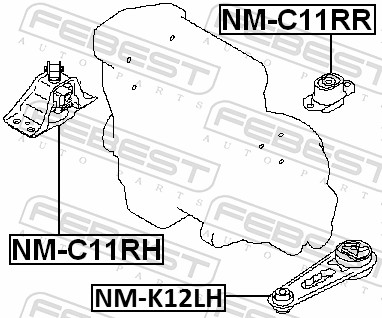 Engine Mounting - NM-C11RR FEBEST