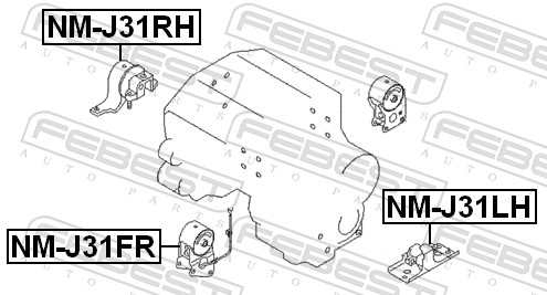 Engine Mounting - NM-J31FR FEBEST