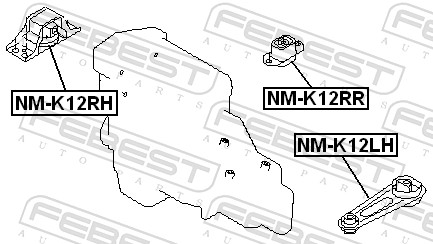 Подвеска, двигатель - NM-K12RH FEBEST