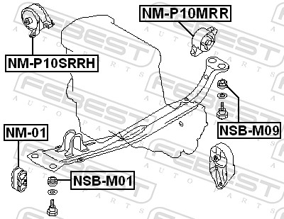 Engine Mounting - NM-P10MRR FEBEST