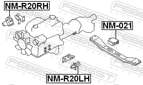 Engine Mounting - NM-R20LH FEBEST