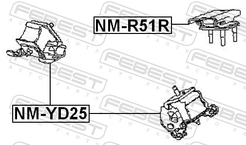 Подвеска, двигатель - NM-YD25 FEBEST