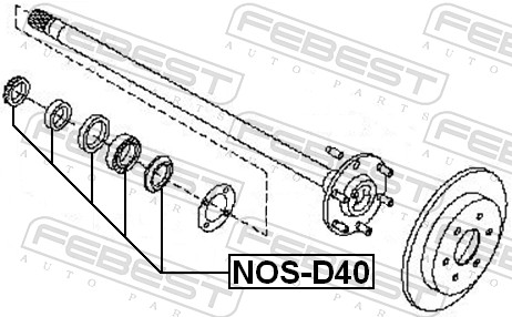 Bearing, drive shaft - NOS-D40 FEBEST