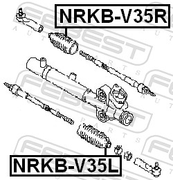Bellow, steering - NRKB-V35L FEBEST