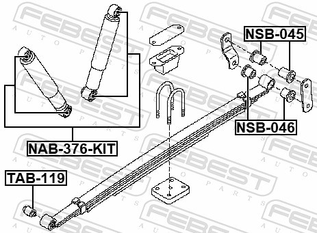 Bush, leaf spring - NSB-046 FEBEST