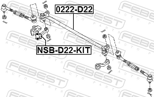 Bush, steering arm - NSB-D22-KIT FEBEST