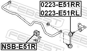 Опора, стабилизатор - NSB-E51R FEBEST
