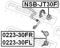 skersinio stabilizatoriaus įvorių komplektas - NSB-JT30F FEBEST