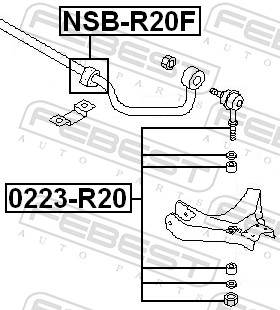 Stabiliser Mounting - NSB-R20F FEBEST
