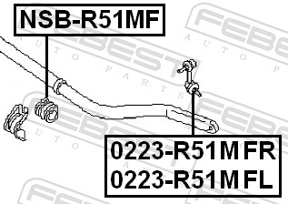 Stabiliser Mounting - NSB-R51MF FEBEST