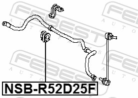 Stabiliser Mounting - NSB-R52D25F FEBEST