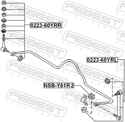 Stabiliser Mounting - NSB-Y61R2 FEBEST