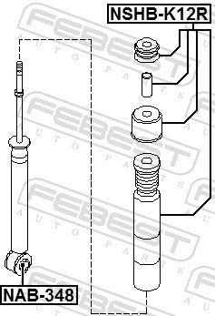 Protective Cap/Bellow, shock absorber - NSHB-K12R FEBEST